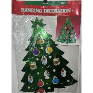 Vintage Amscan Holiday Christmas Trees Foil  Hanging Decoration  23”x 17” New
